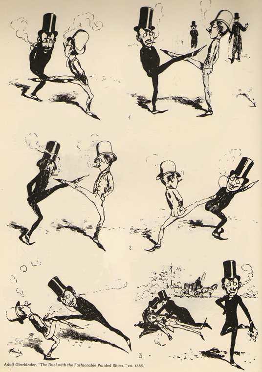Duel aux souliers pointus. 1885