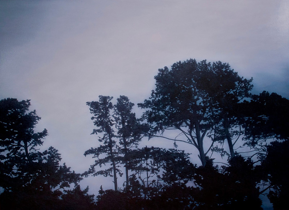 Kathryn Ryan : Blue Silhouette (Huile sur toile). 2012