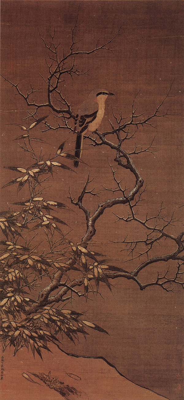 Li Di : Pie grièche sur un arbre d'hiver. 1187