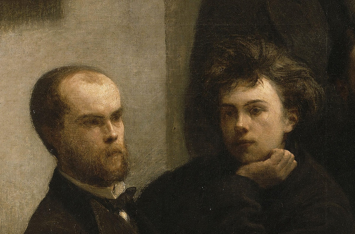 Paul Verlaine et Arthur Rimbaud par Fantin Latour (Un coin de table. détail)